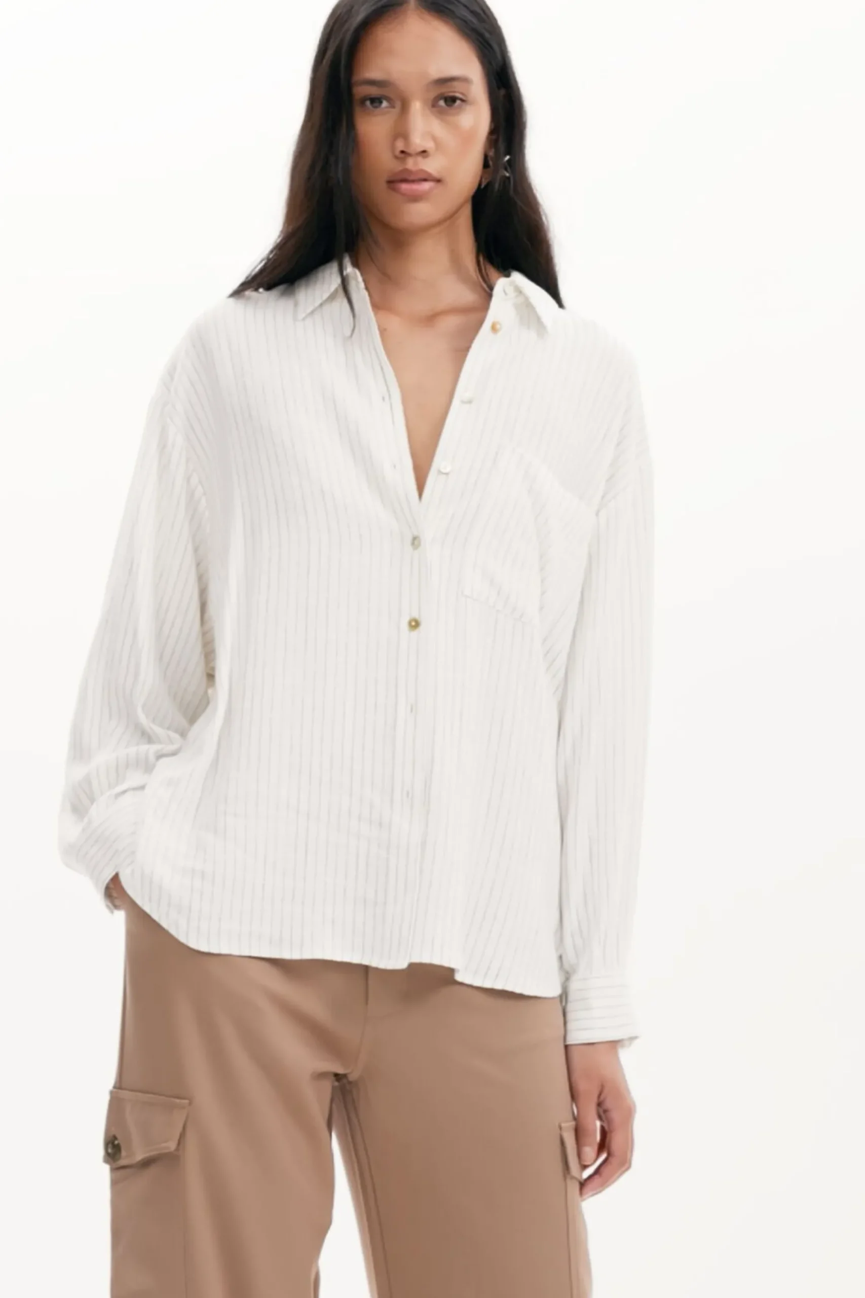 Camisas Y Blusas-Desigual Camisa estampado rayas