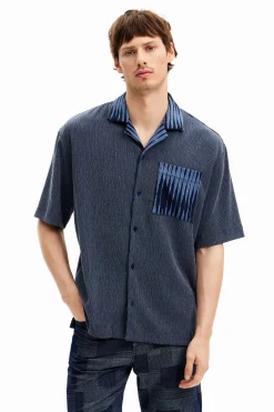 Camisetas|Camisas-Desigual Camisa híbrida tejido
