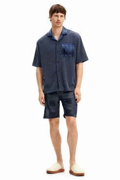 Camisetas|Camisas-Desigual Camisa híbrida tejido
