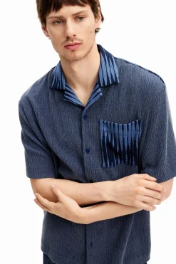 Camisetas|Camisas-Desigual Camisa híbrida tejido