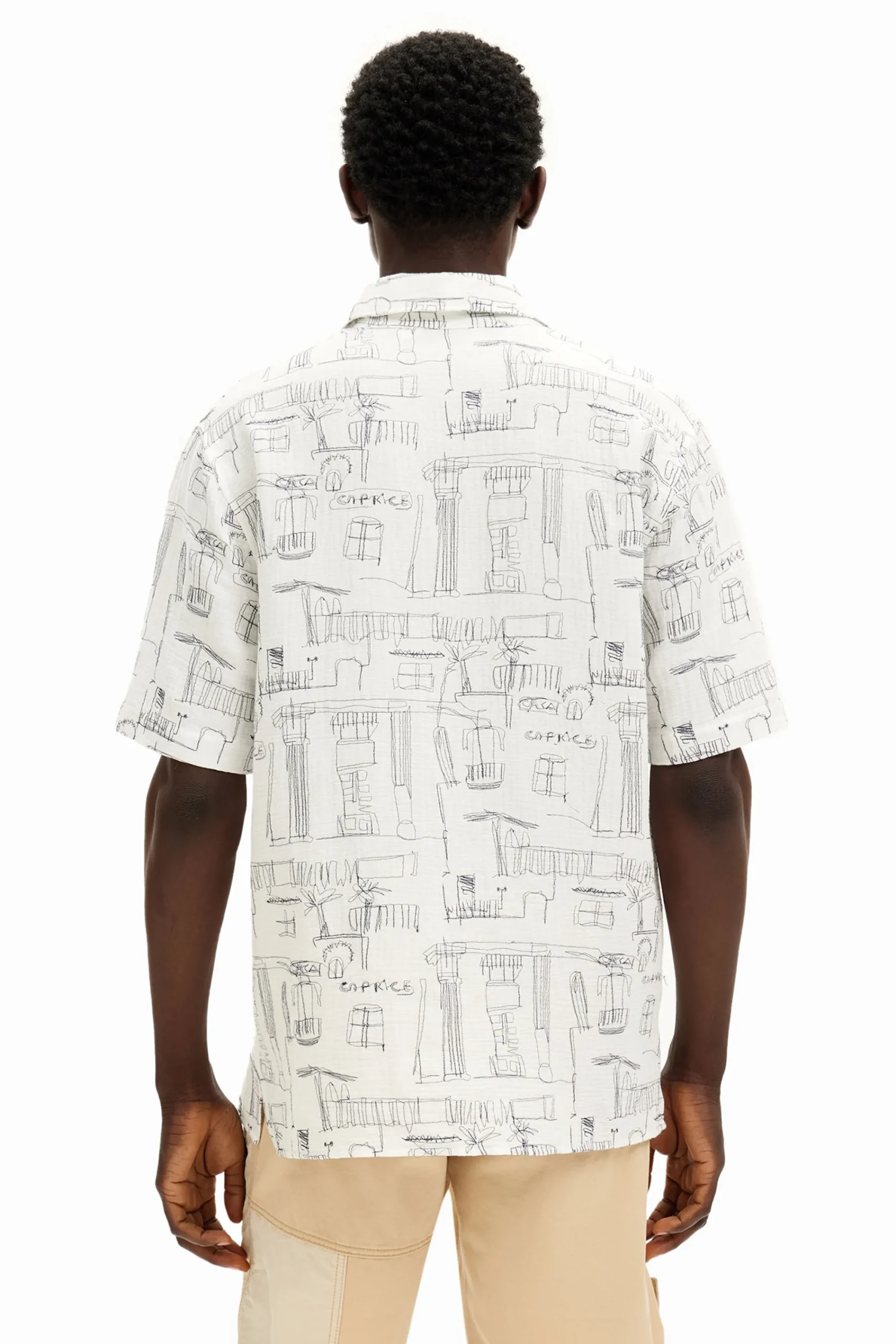 Camisetas|Camisas-Desigual Camisa ilustraciones columnas