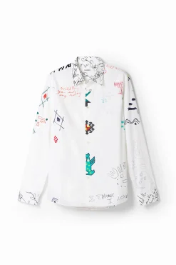 Camisetas|Camisas-Desigual Camisa ilustrada mensajes