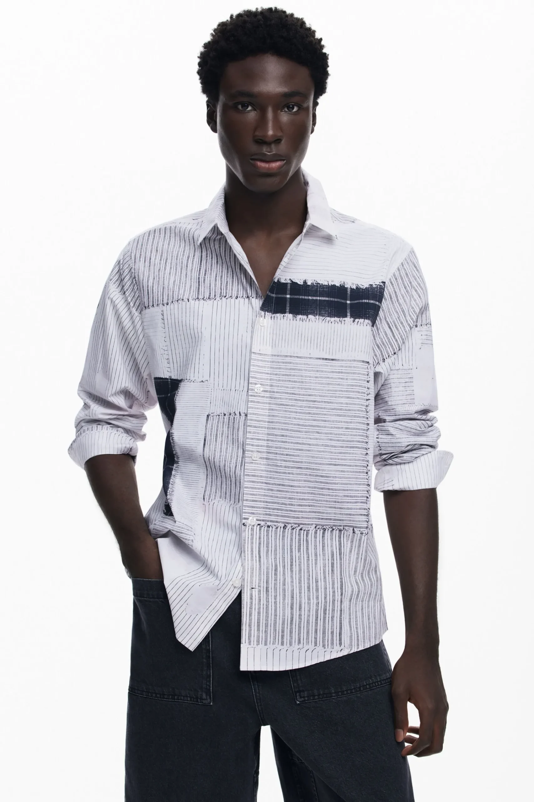 Camisetas|Camisas-Desigual Camisa patchwork