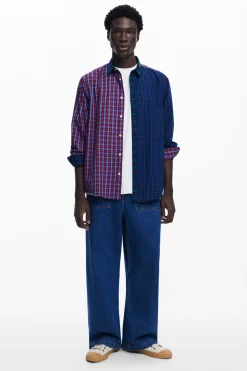 Camisetas|Camisas-Desigual Camisa patchwork cuadros
