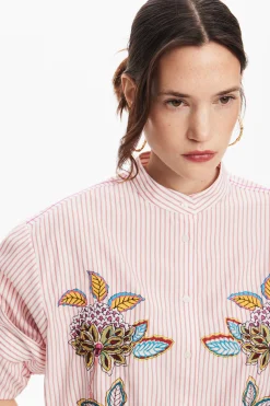 Camisas Y Blusas-Desigual Camisa rayas flores