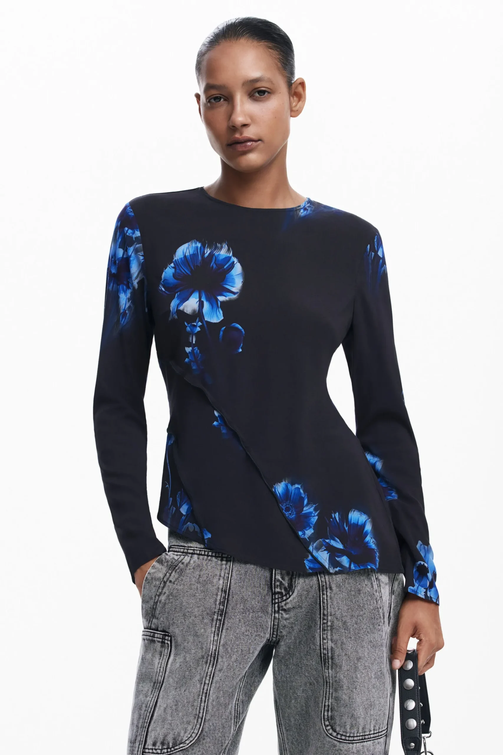 Camisas Y Blusas-Desigual Camiseta asimétrica