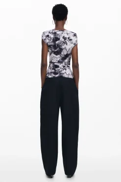 Camisas Y Blusas|Camisetas-Desigual Camiseta asimétrica flores