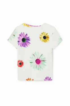 Camisetas Y Camisas-Desigual Camiseta canalé margaritas