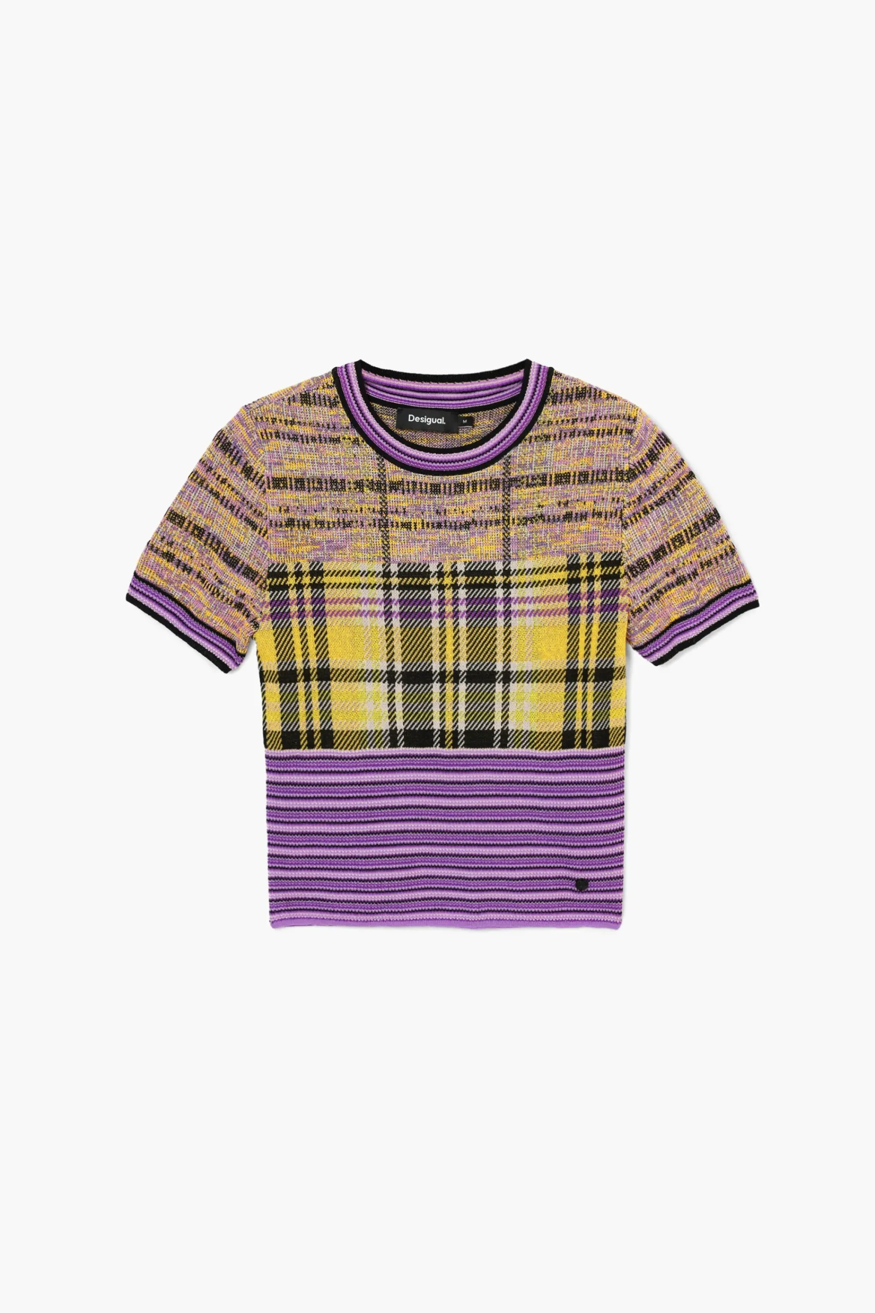 Ropa De Punto|Camisas Y Blusas-Desigual Camiseta de punto cuadros