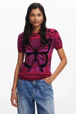 Camisas Y Blusas|Camisetas-Desigual Camiseta de punto mariposa