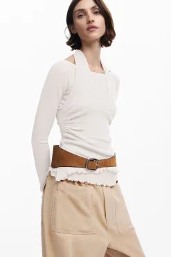 Camisas Y Blusas|Camisetas-Desigual Camiseta doble escote