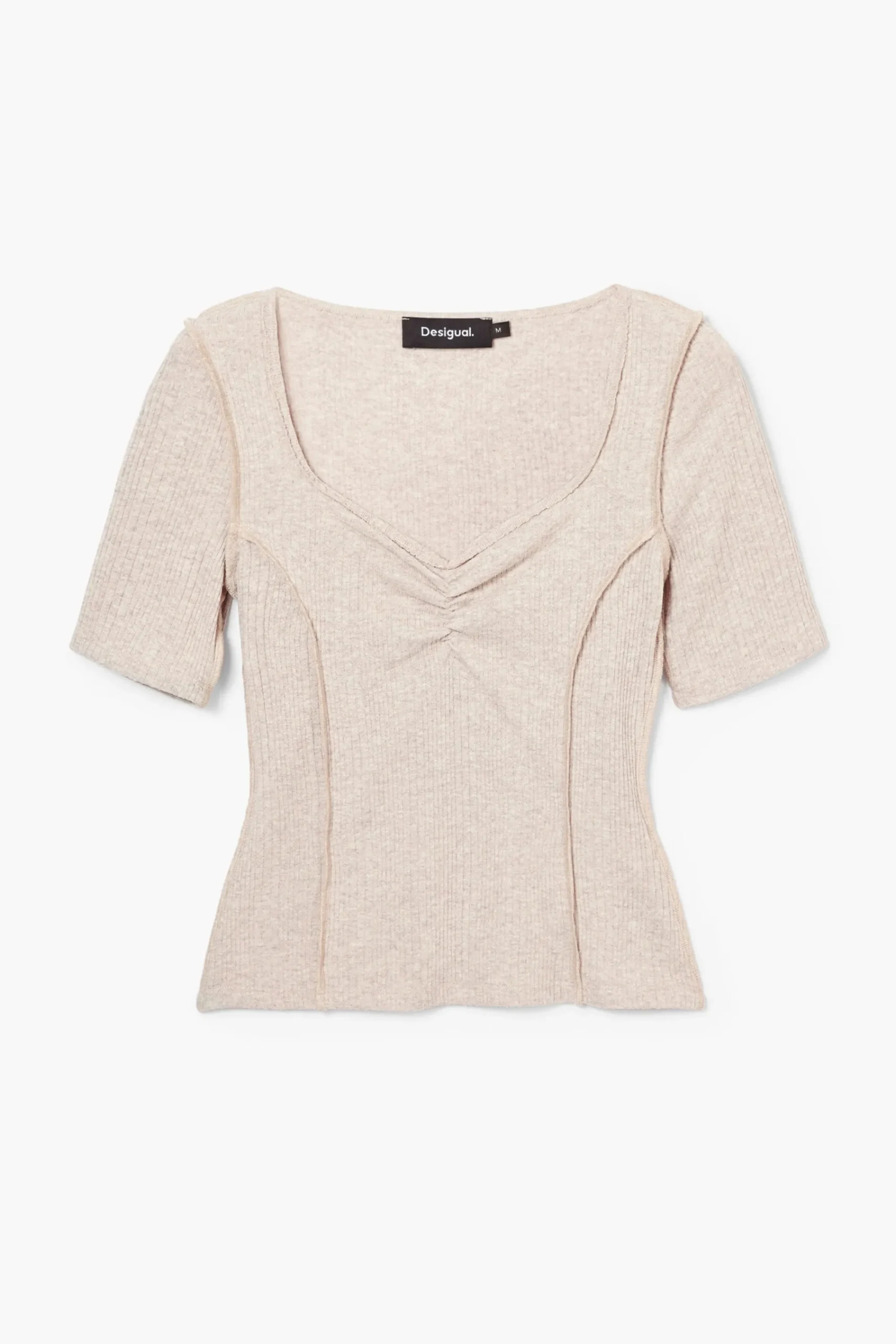 Camisas Y Blusas|Camisetas-Desigual Camiseta escote fruncido