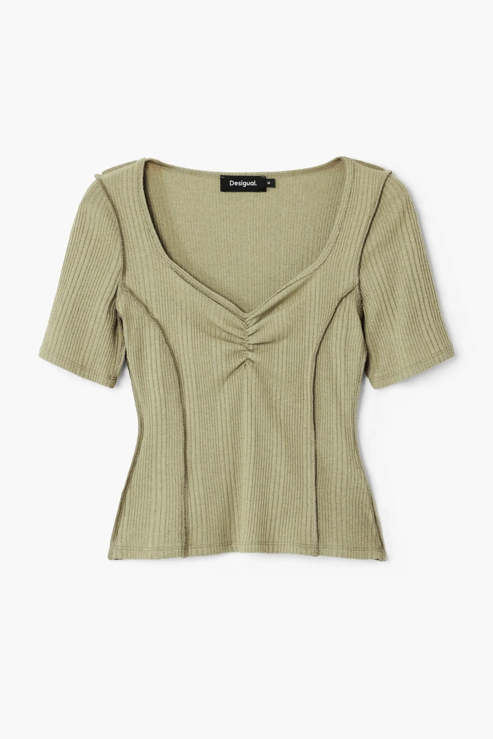 Camisas Y Blusas|Camisetas-Desigual Camiseta escote fruncido