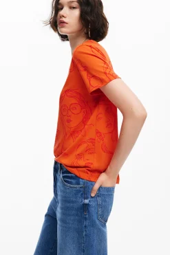 Camisas Y Blusas|Camisetas-Desigual Camiseta estampado caras