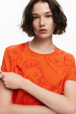 Camisas Y Blusas|Camisetas-Desigual Camiseta estampado caras