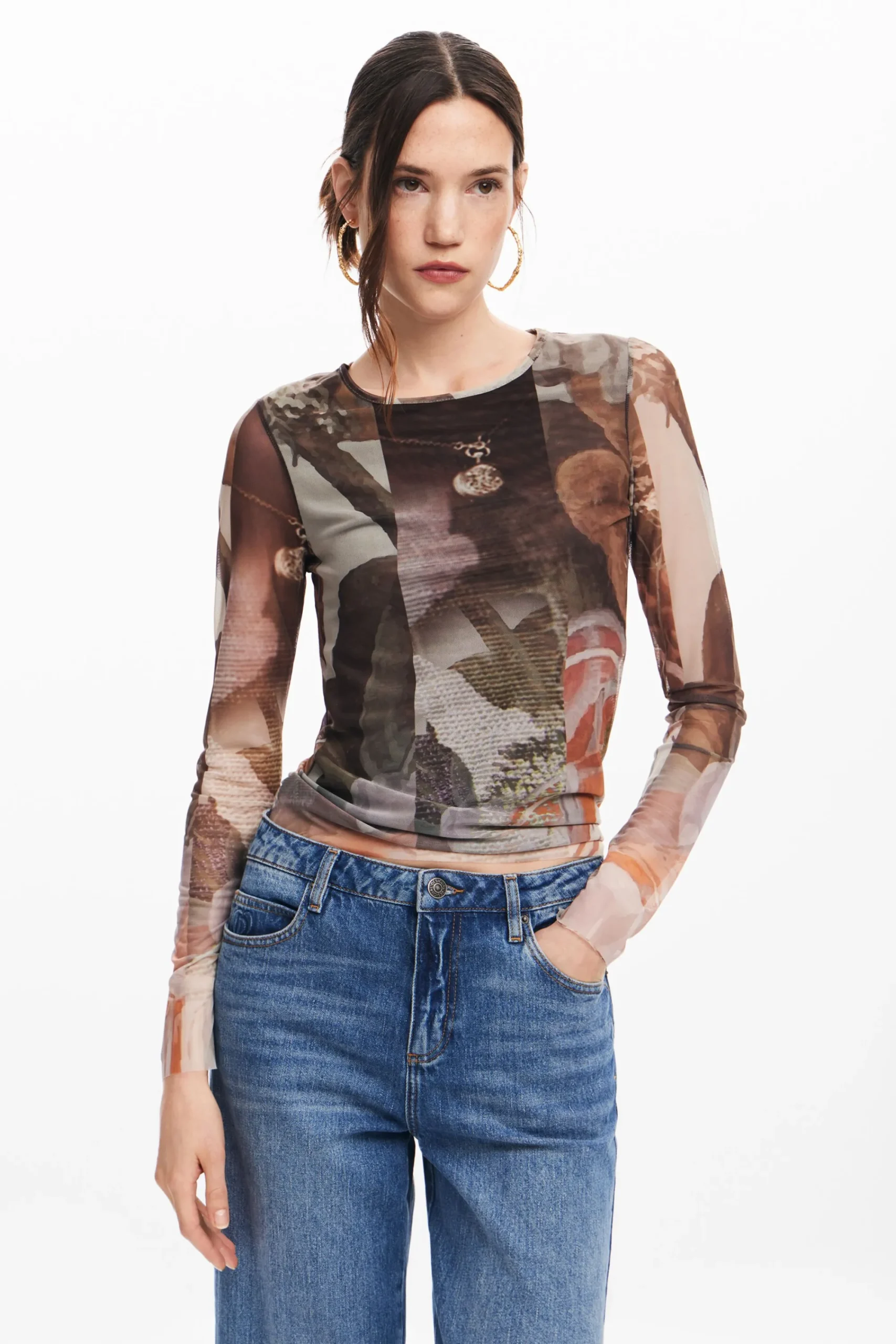 Camisas Y Blusas|Camisetas-Desigual Camiseta estampado flores