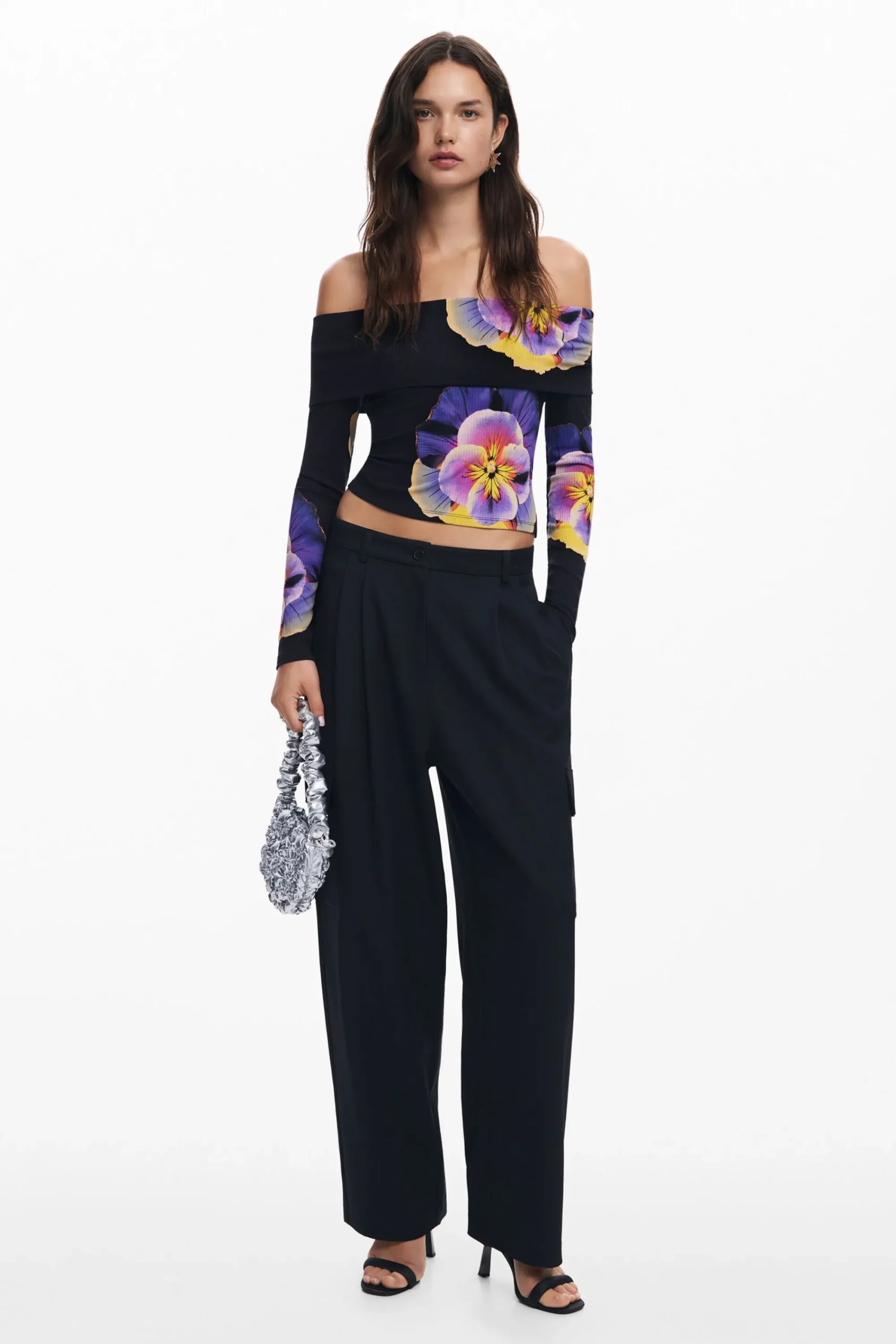 Ropa De Punto|Camisas Y Blusas-Desigual Camiseta estampado flores M. Christian Lacroix