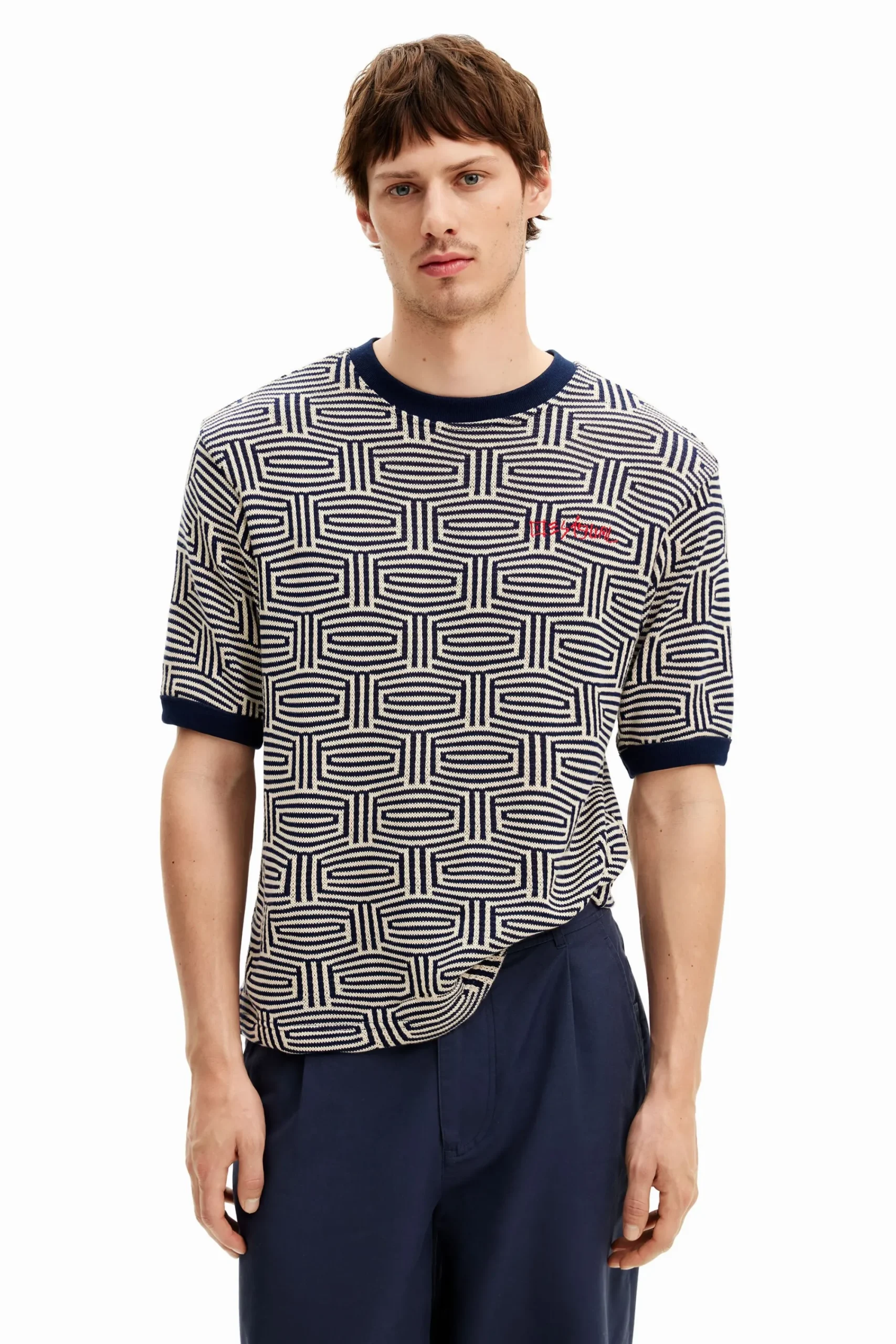 Camisetas-Desigual Camiseta estampado geométrico