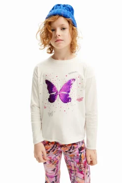 Camisetas Y Camisas-Desigual Camiseta estampado mariposa