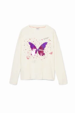 Camisetas Y Camisas-Desigual Camiseta estampado mariposa