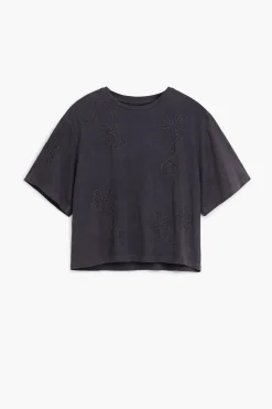 Camisas Y Blusas|Camisetas-Desigual Camiseta flores bordadas
