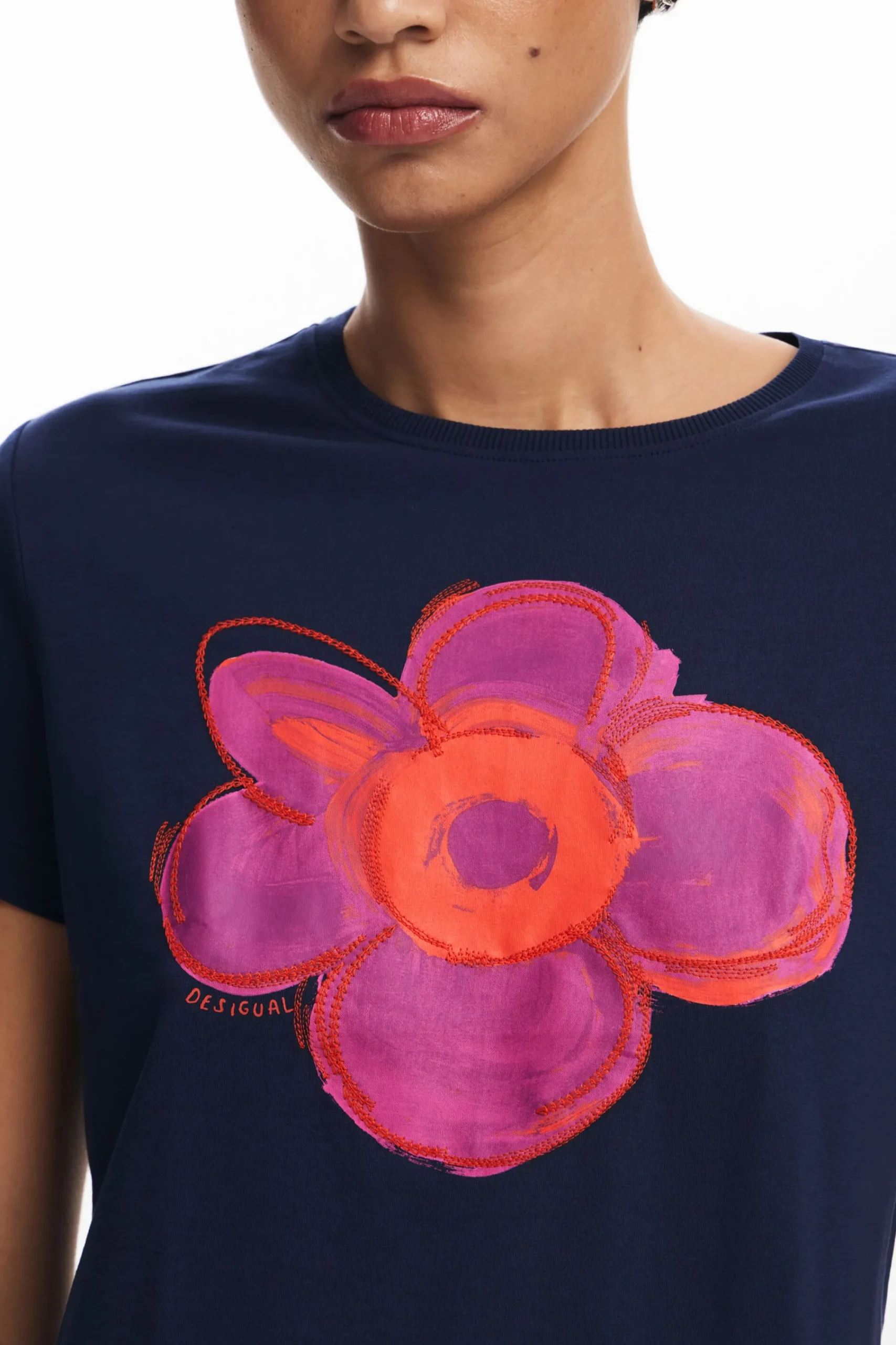Camisas Y Blusas|Camisetas-Desigual Camiseta ilustración flor