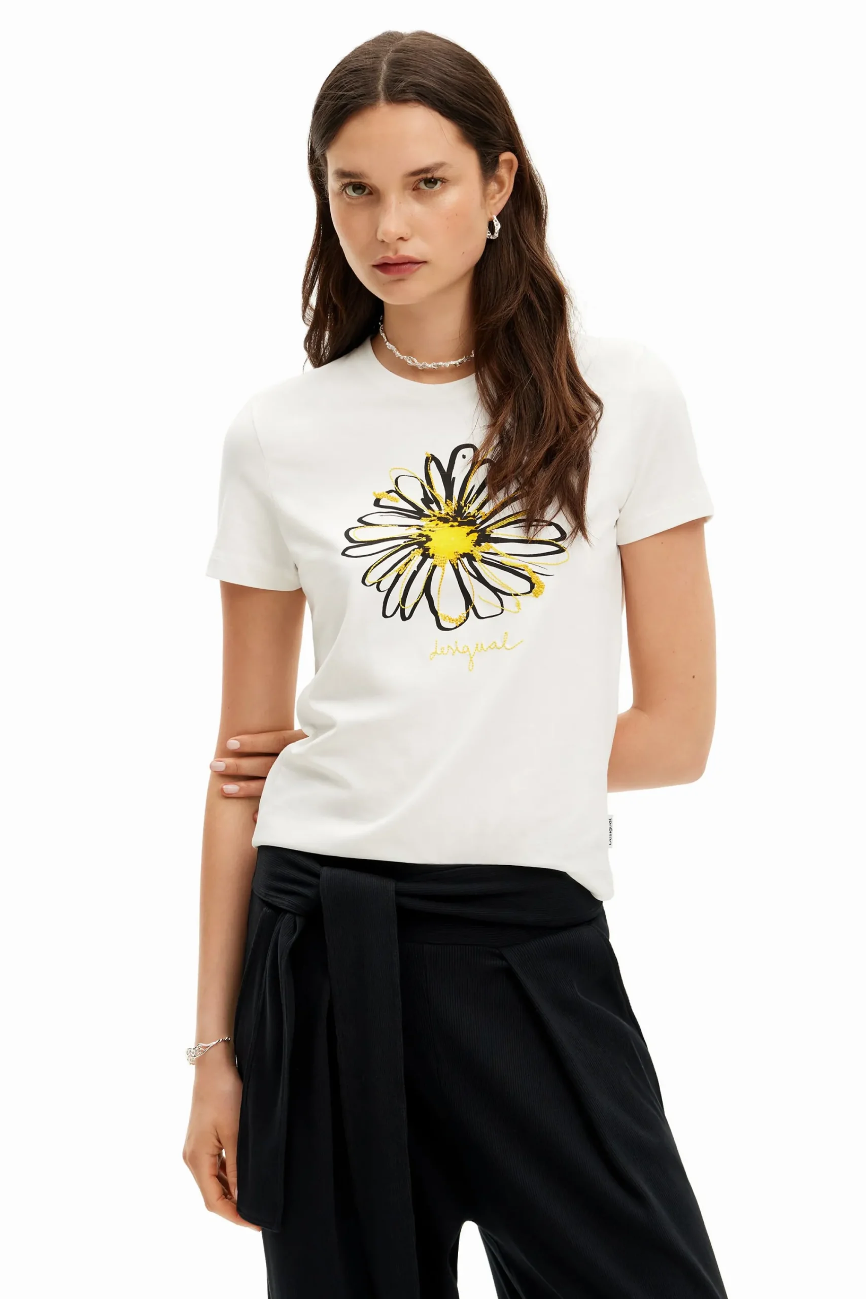 Camisas Y Blusas|Camisetas-Desigual Camiseta ilustración margarita