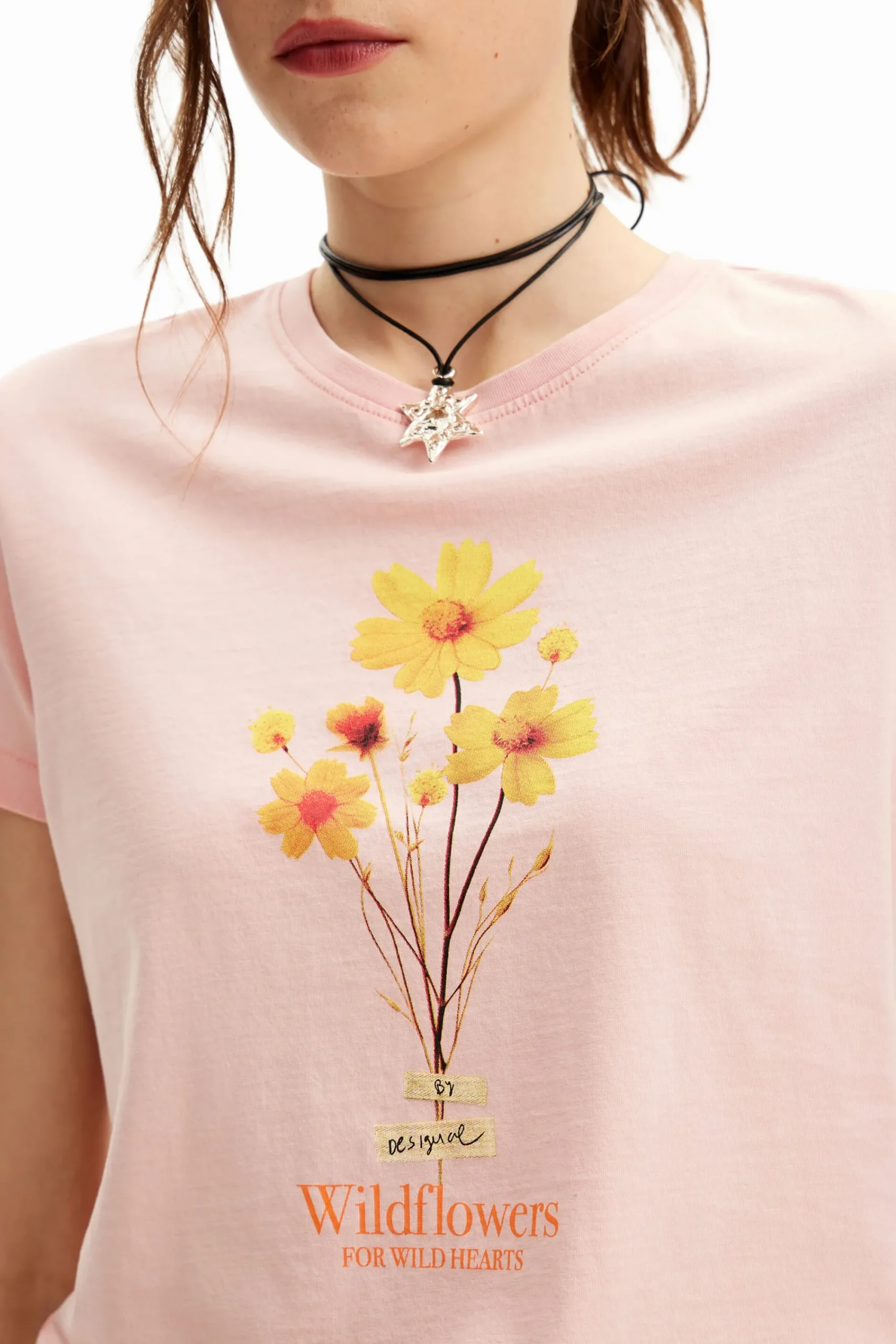 Camisas Y Blusas|Camisetas-Desigual Camiseta ilustración margarita