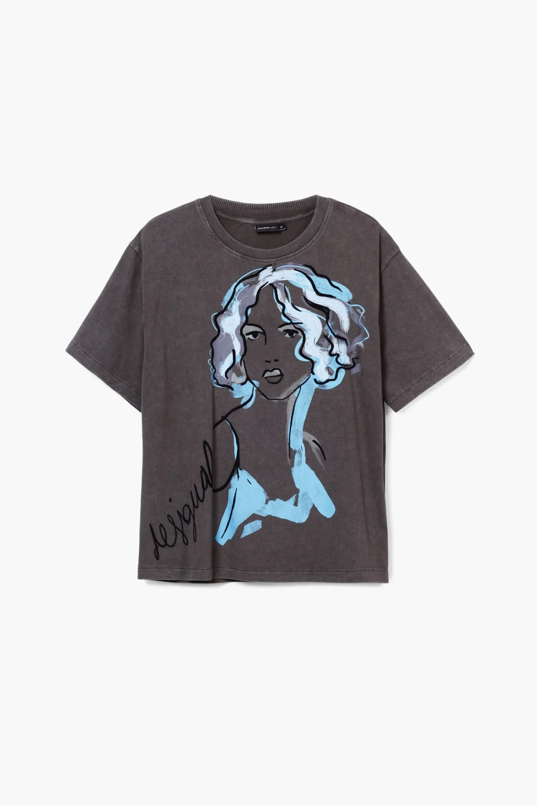 Camisas Y Blusas|Camisetas-Desigual Camiseta ilustración rostro