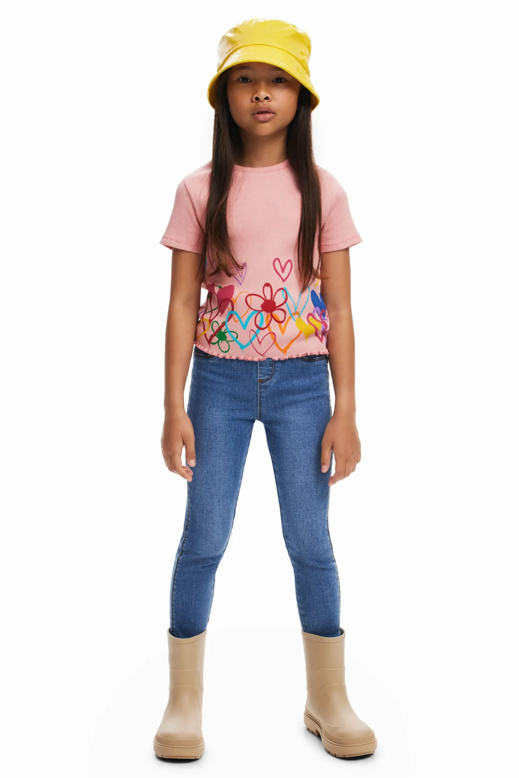 Camisetas Y Camisas-Desigual Camiseta ilustraciones corazones