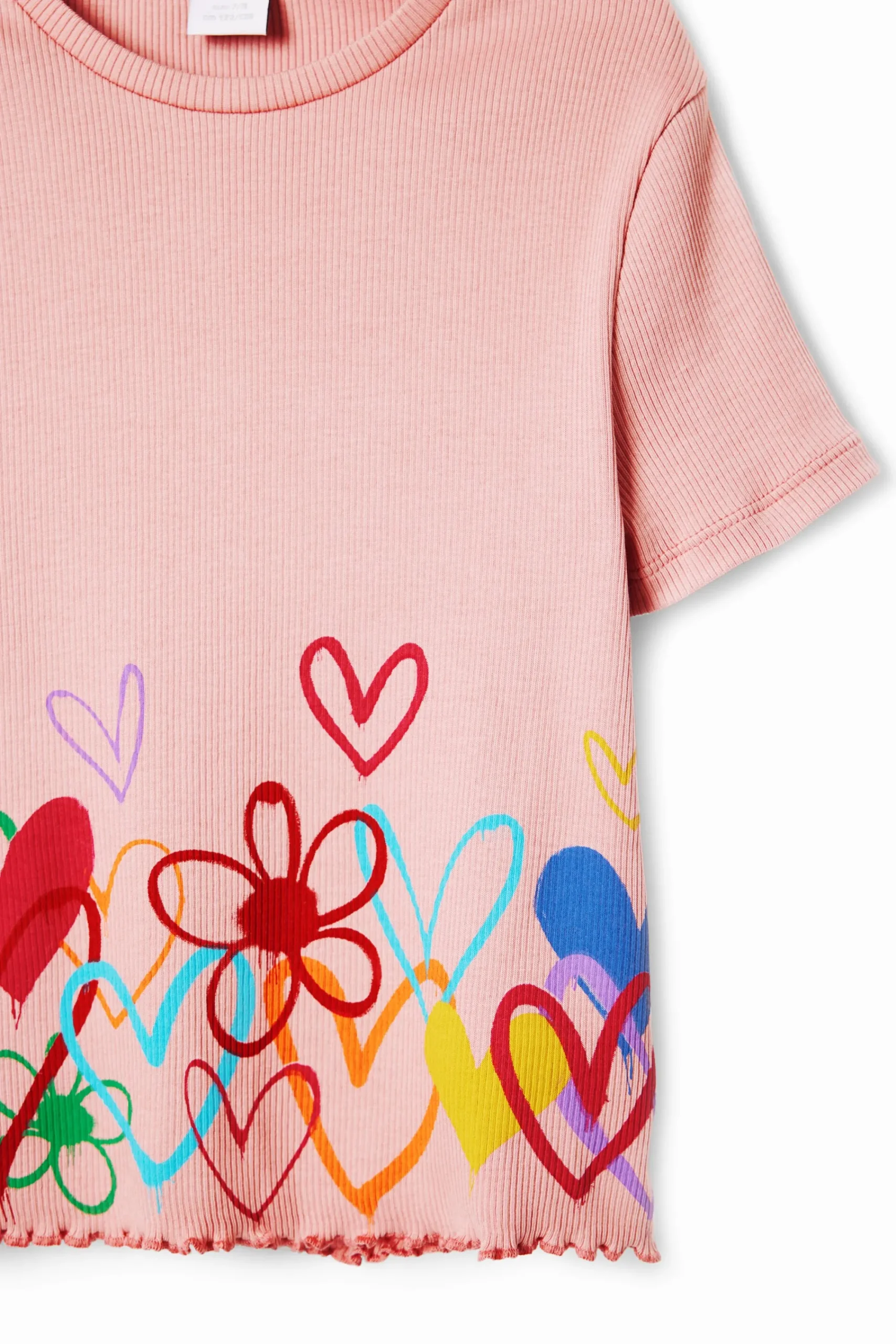 Camisetas Y Camisas-Desigual Camiseta ilustraciones corazones