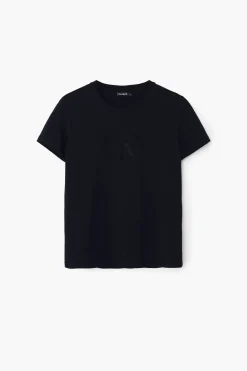 Camisas Y Blusas|Camisetas-Desigual Camiseta imagotipo strass