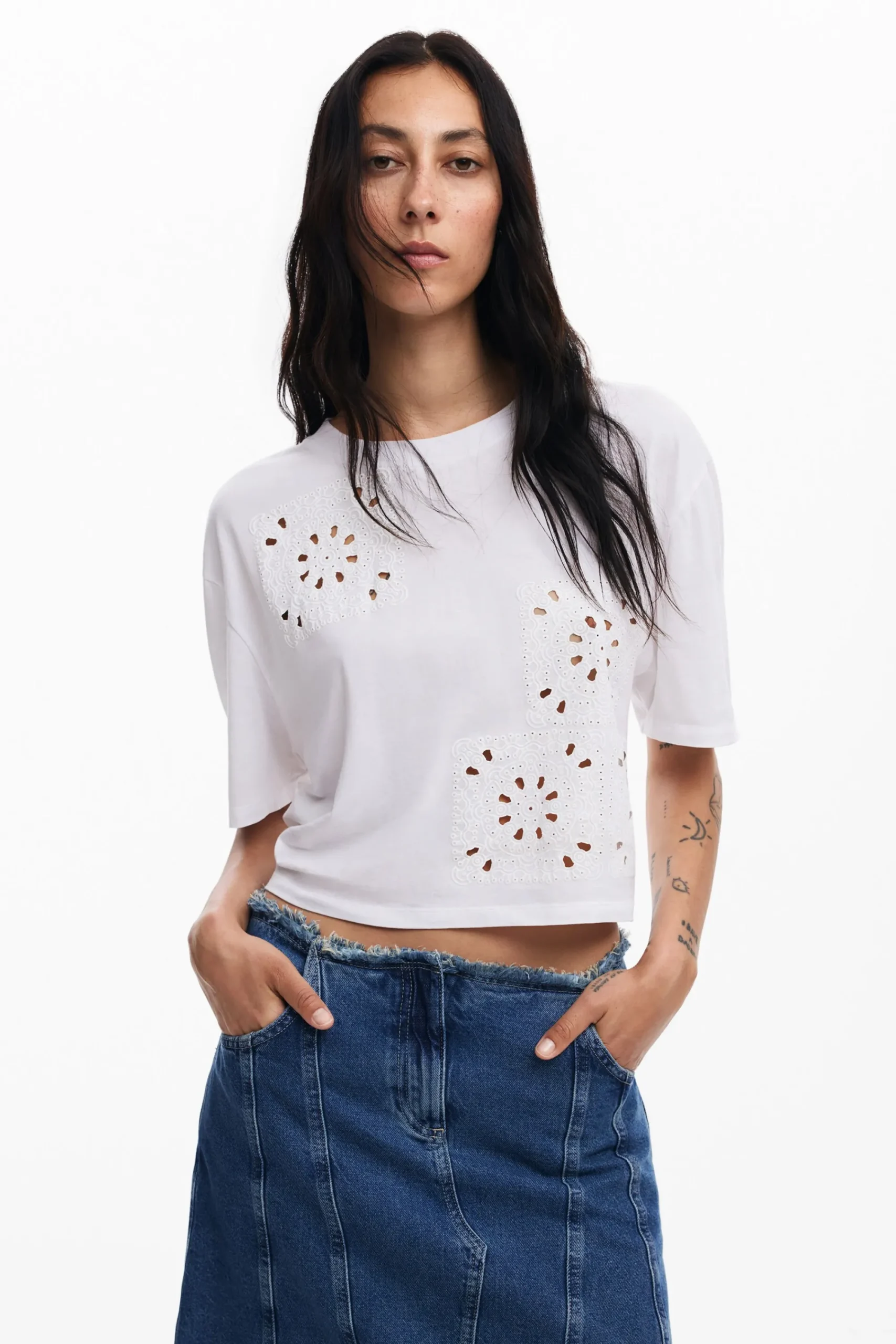 Camisas Y Blusas|Camisetas-Desigual Camiseta lisa detalles
