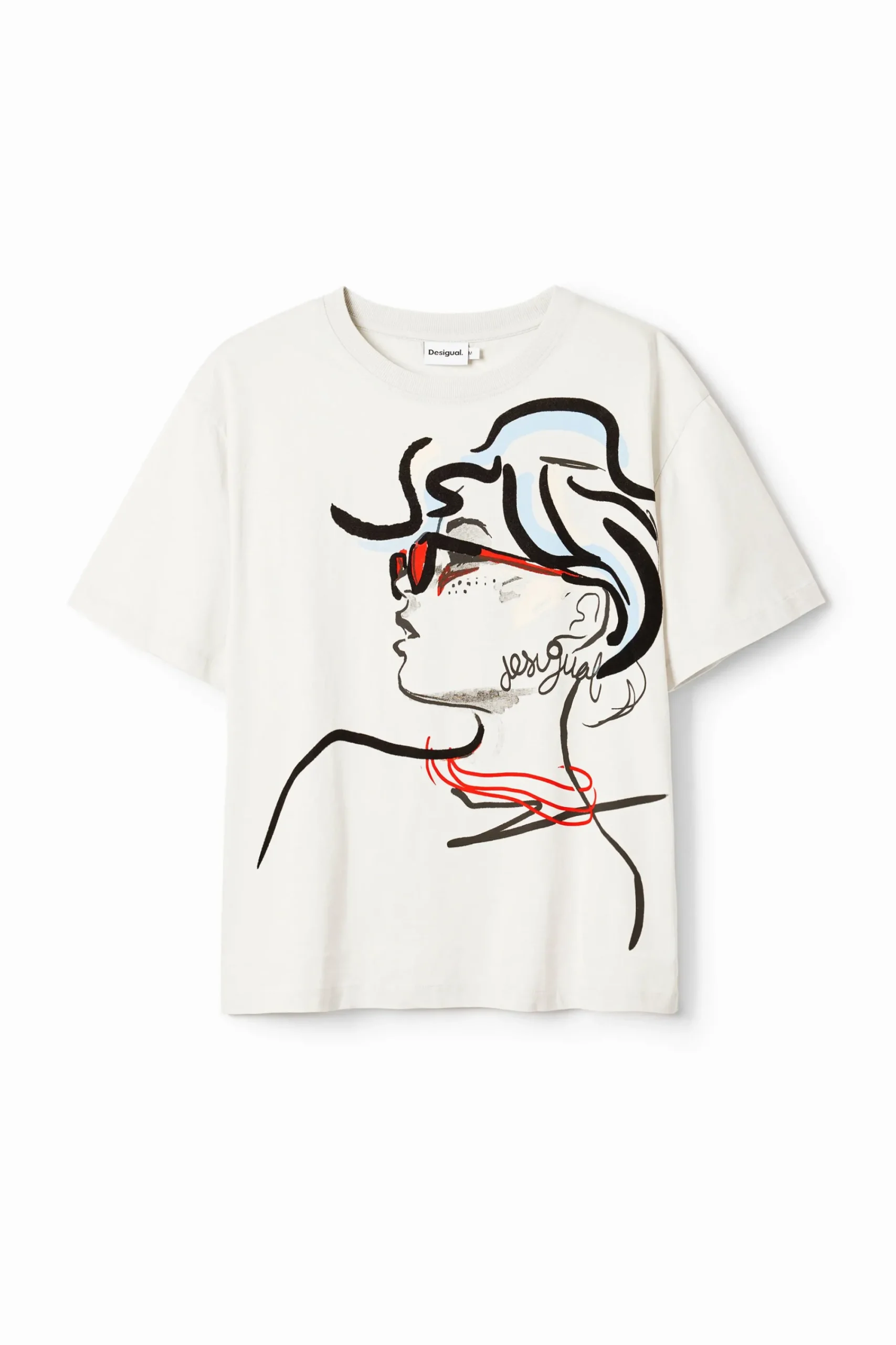 Camisas Y Blusas|Camisetas-Desigual Camiseta lisa ilustración