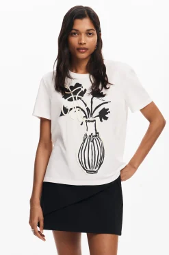 Camisas Y Blusas|Camisetas-Desigual Camiseta lisa jarrón
