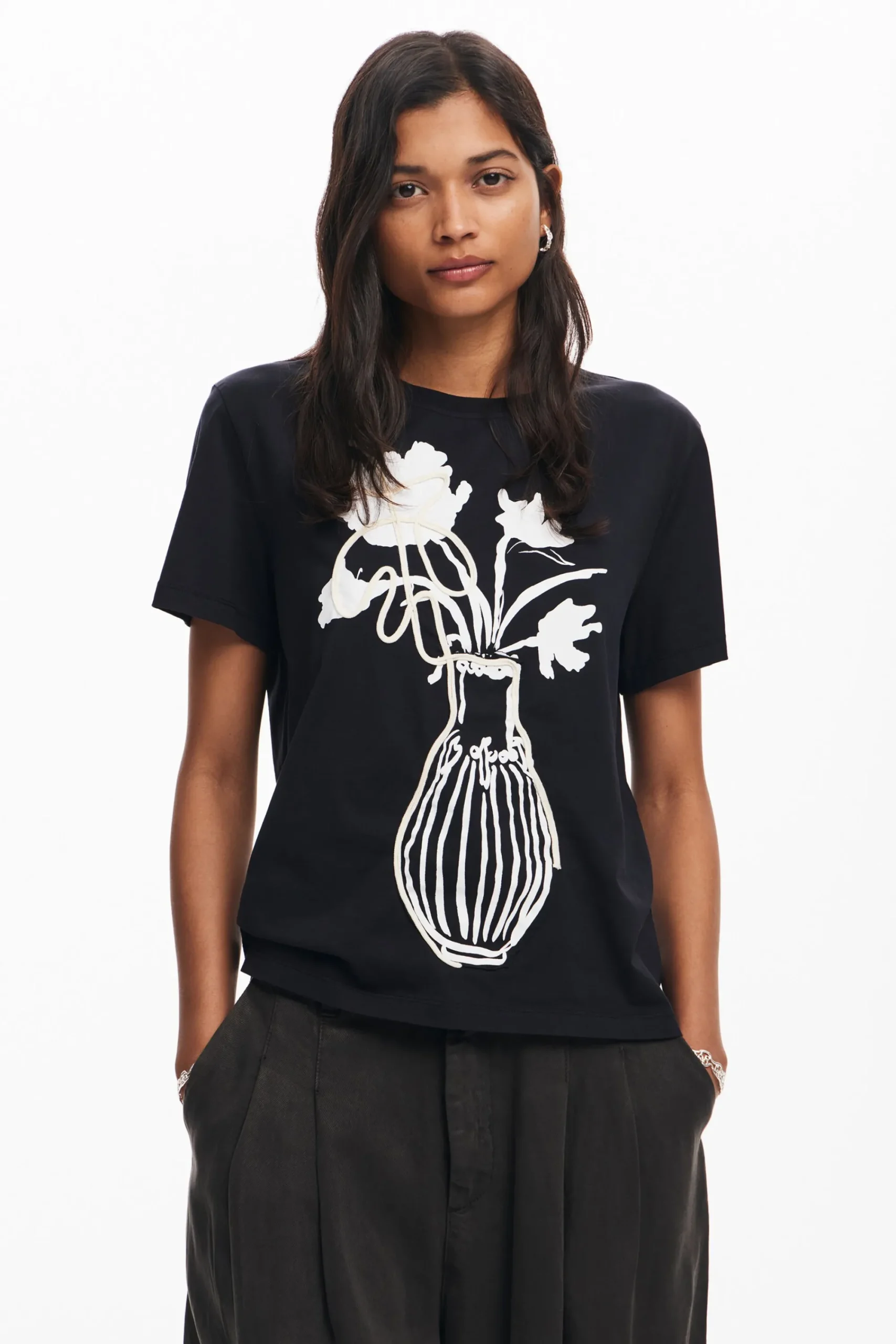 Camisas Y Blusas|Camisetas-Desigual Camiseta lisa jarrón
