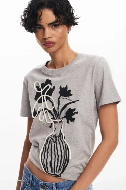 Camisas Y Blusas|Camisetas-Desigual Camiseta lisa jarrón