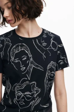 Camisas Y Blusas|Camisetas-Desigual Camiseta manga corta caras