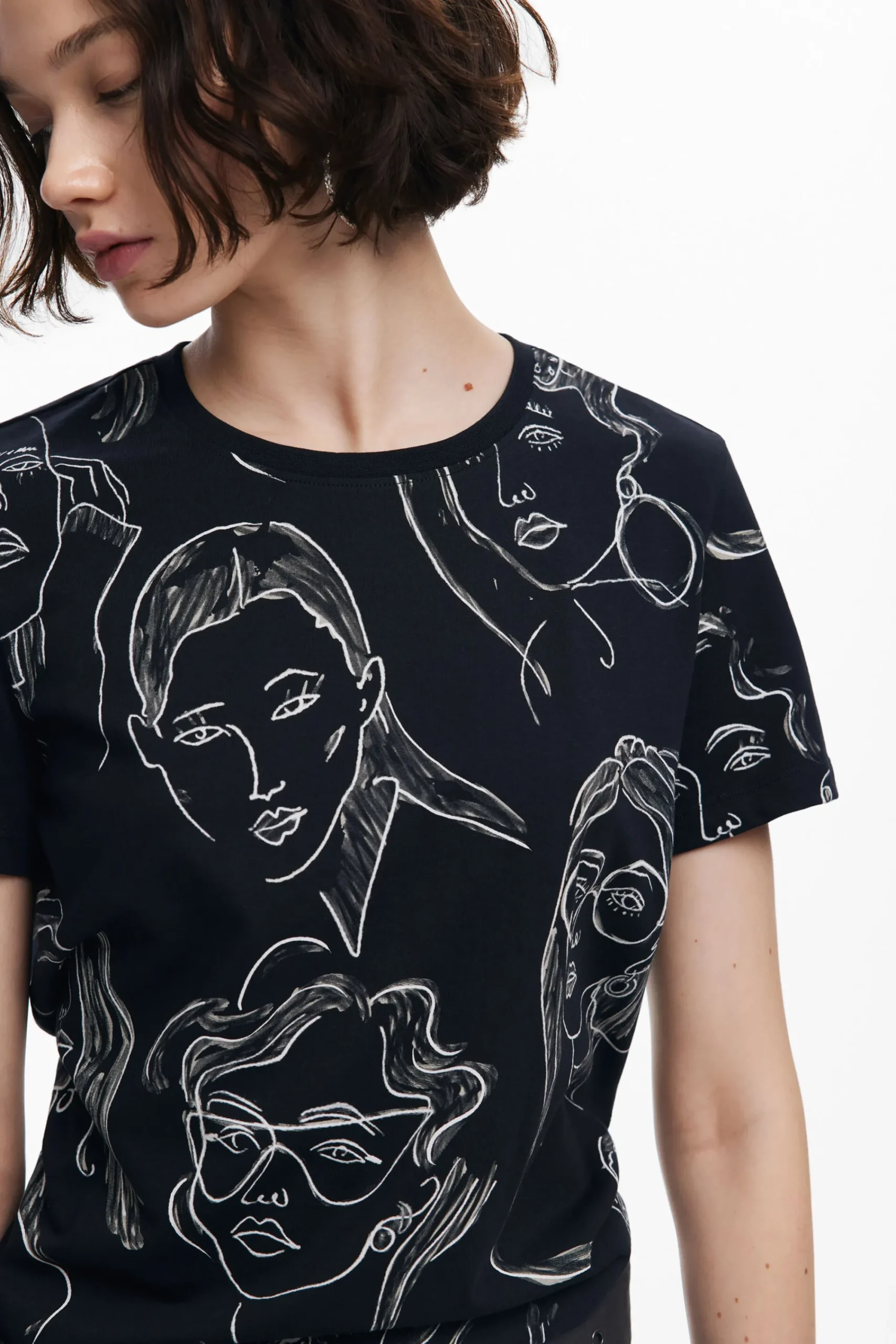 Camisas Y Blusas|Camisetas-Desigual Camiseta manga corta caras
