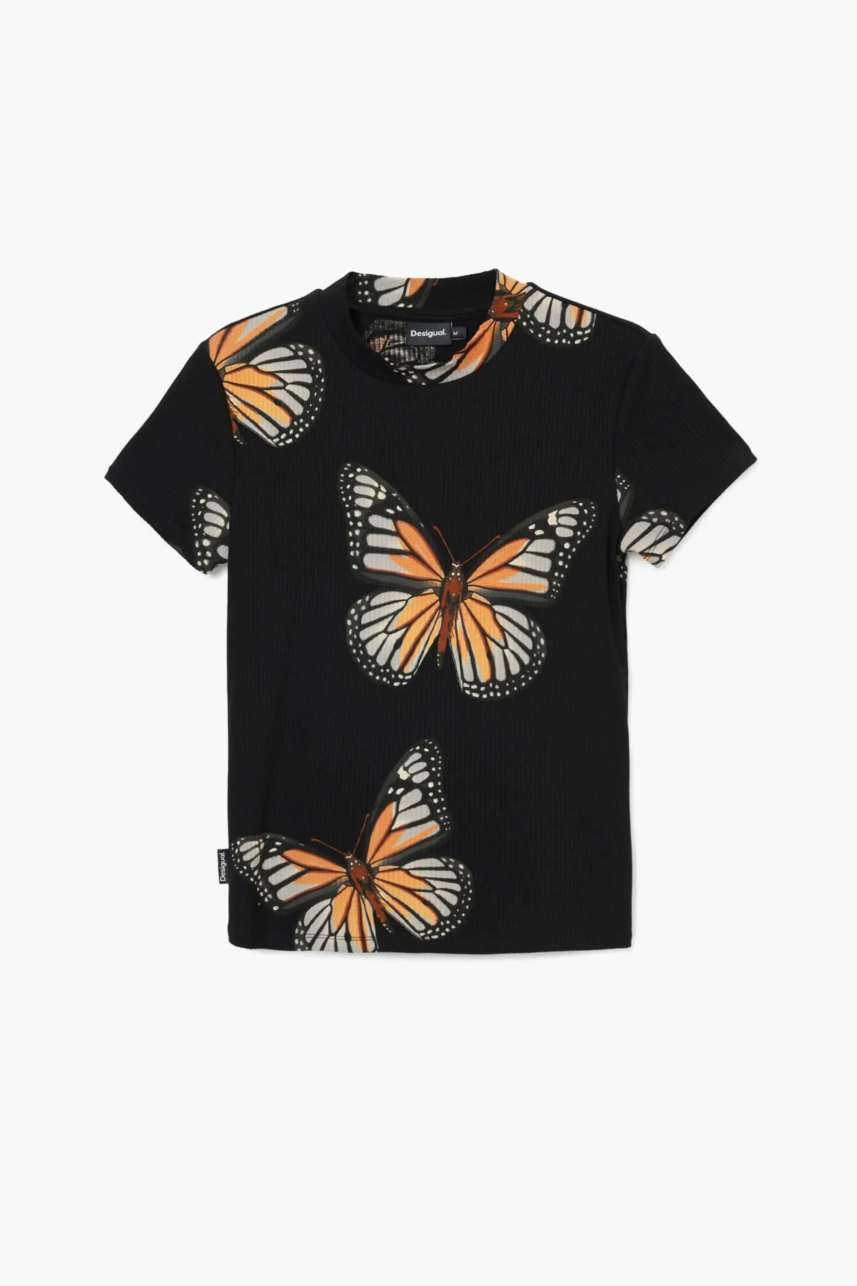 Ropa De Punto|Camisas Y Blusas-Desigual Camiseta manga corta mariposas