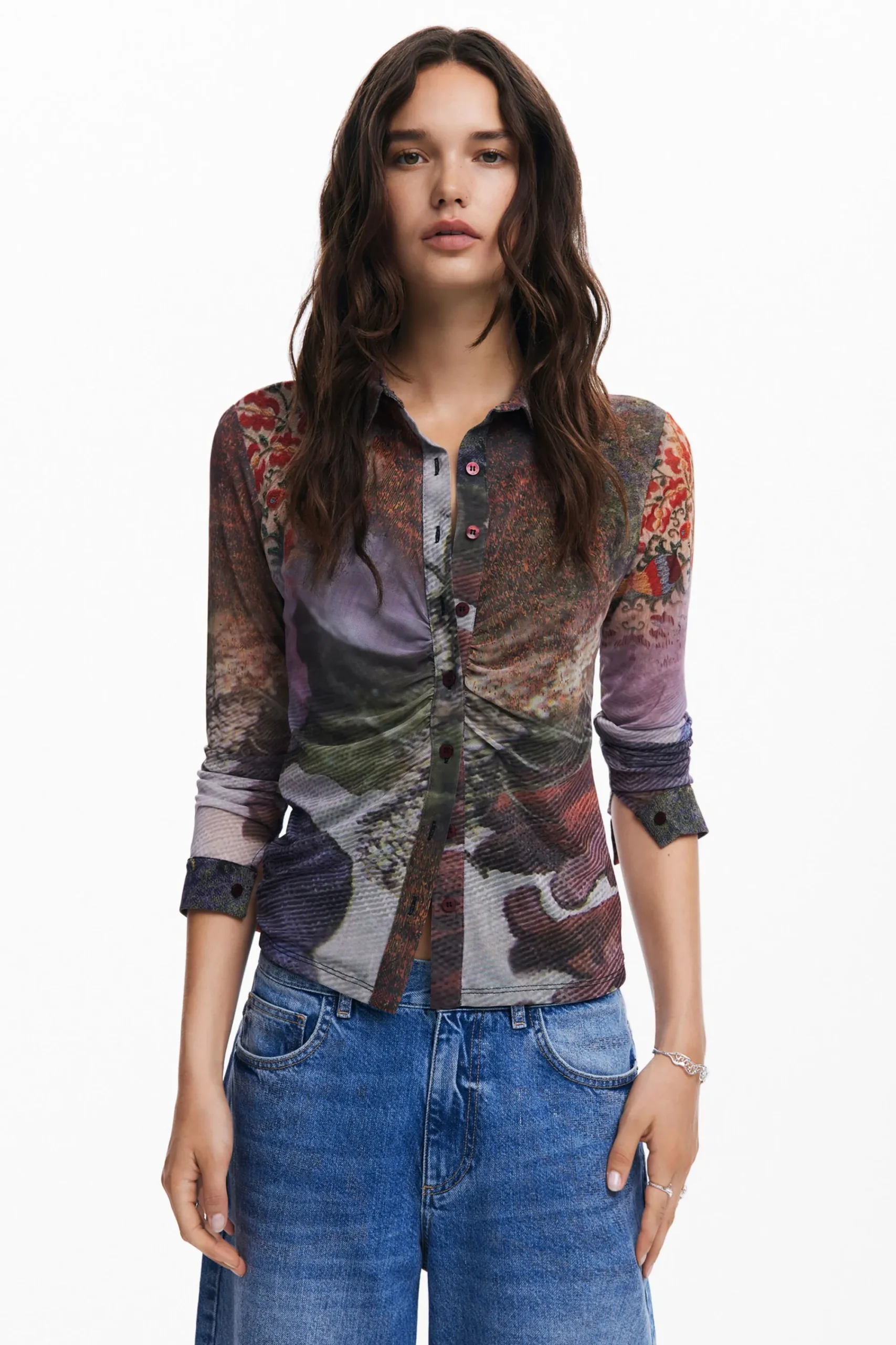 Camisas Y Blusas|Camisetas-Desigual Camiseta manga larga bosque otoñal