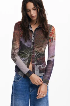 Camisas Y Blusas|Camisetas-Desigual Camiseta manga larga bosque otoñal