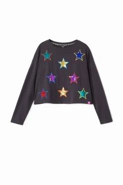 Camisetas Y Camisas-Desigual Camiseta manga larga estrellas