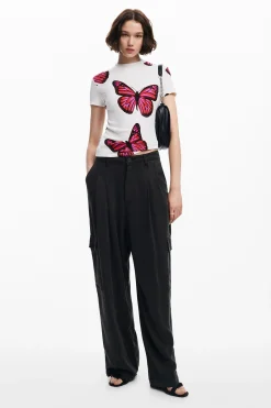 Ropa De Punto|Camisas Y Blusas-Desigual Camiseta mariposas