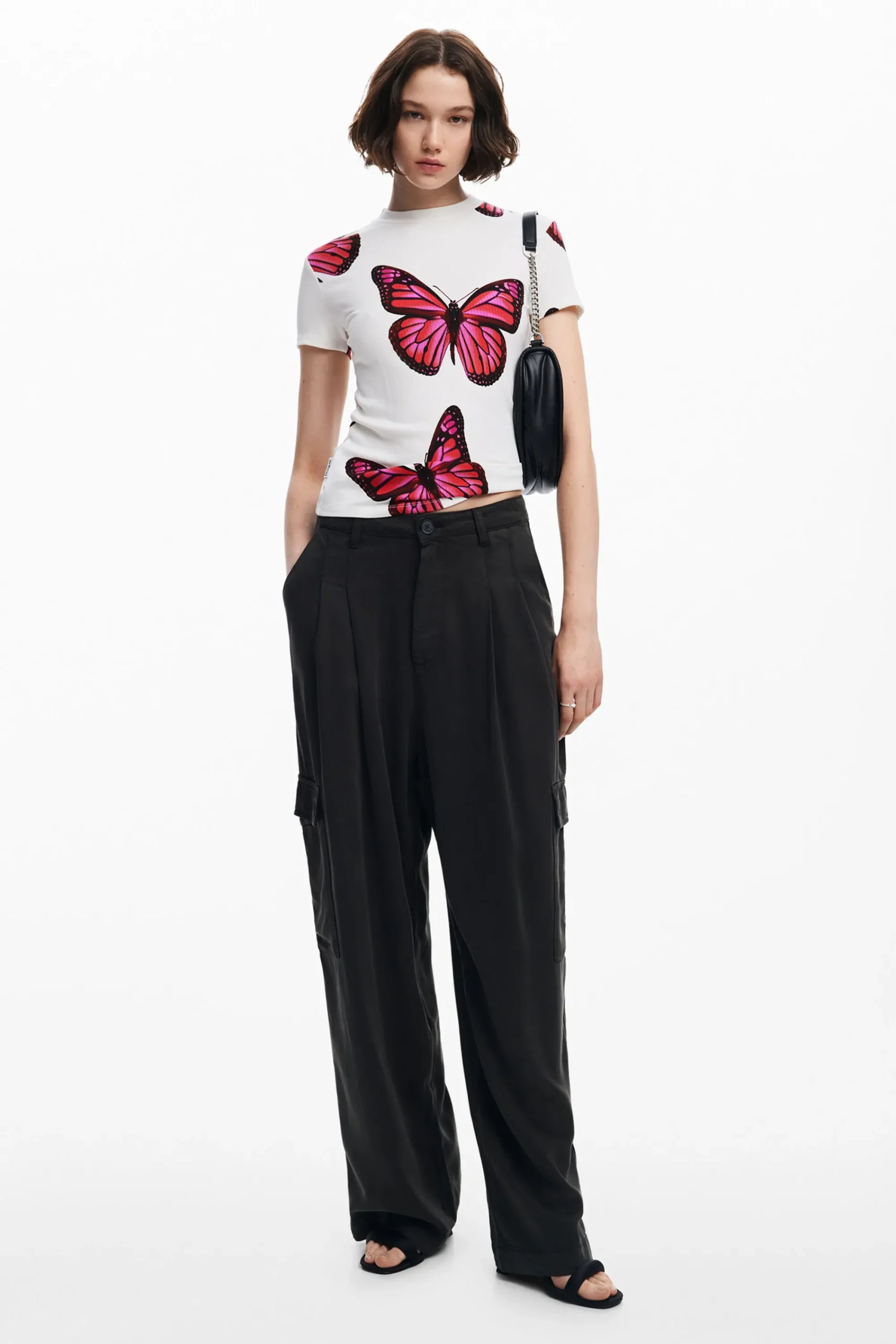 Ropa De Punto|Camisas Y Blusas-Desigual Camiseta mariposas