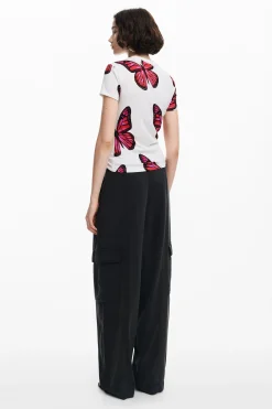 Ropa De Punto|Camisas Y Blusas-Desigual Camiseta mariposas