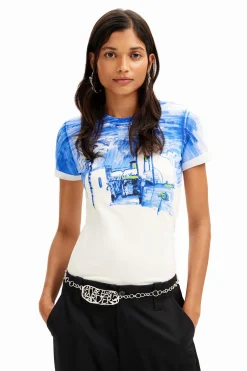 Camisas Y Blusas|Camisetas-Desigual Camiseta paisaje mediterráneo