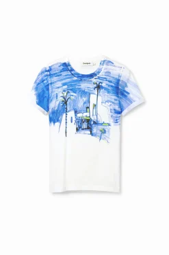 Camisas Y Blusas|Camisetas-Desigual Camiseta paisaje mediterráneo