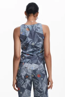 Camisas Y Blusas|Camisetas-Desigual Camiseta patch tirantes