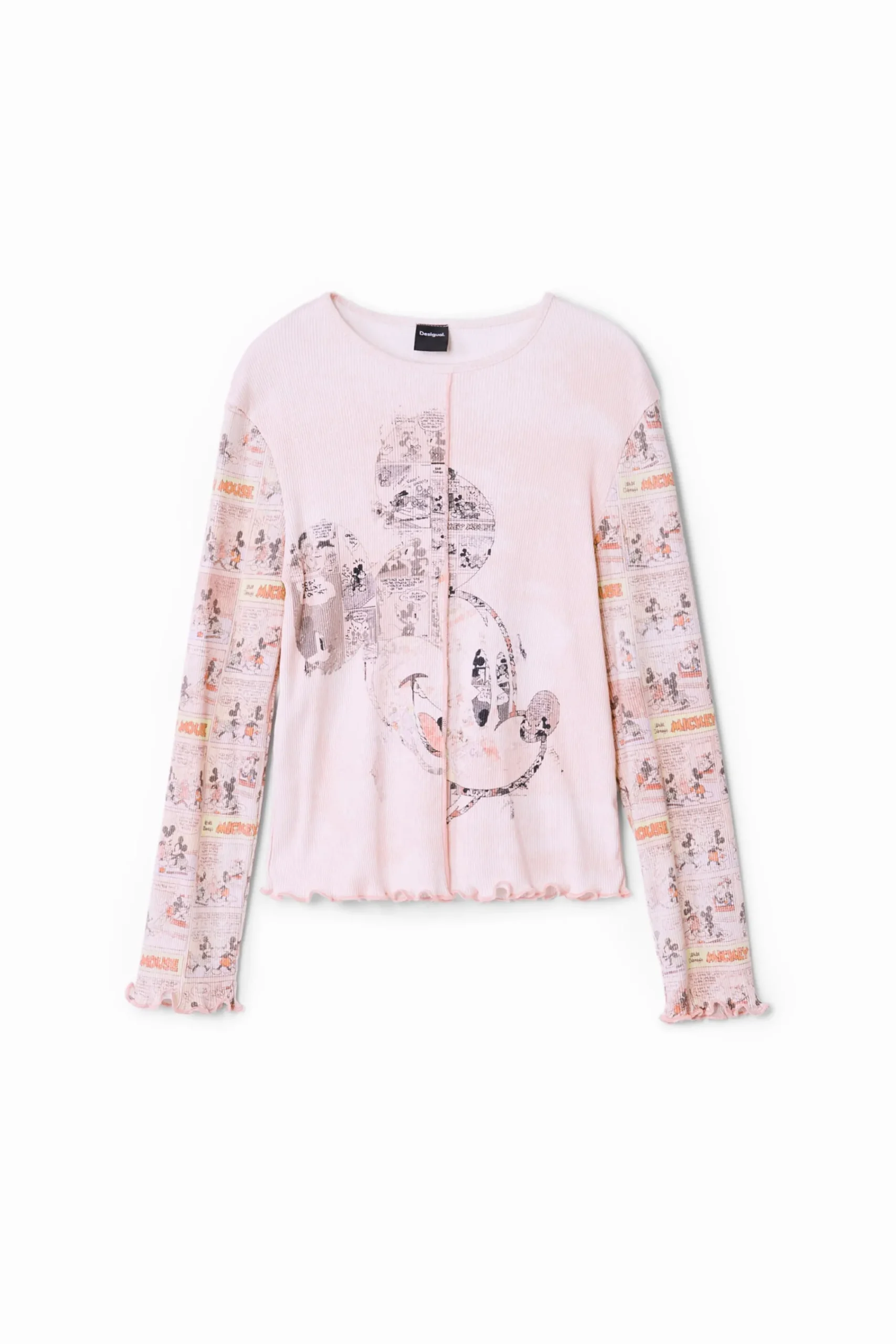 Camisetas Y Camisas-Desigual Camiseta periódico Mickey Mouse
